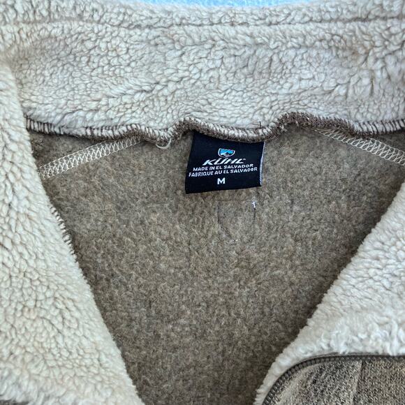 Kuhl 1/4 Zip Fleece Sweater Sz M Alfpaca Pullover Brown Gorpcore Hiking Outdoor - Picture 7 of 12